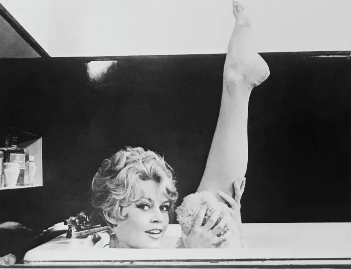 Framed Print : Actress Brigitte Bardot Holding up Leg in Bathtub Framed Print : Actress Brigitte Bardot Holding up Leg in Bathtub