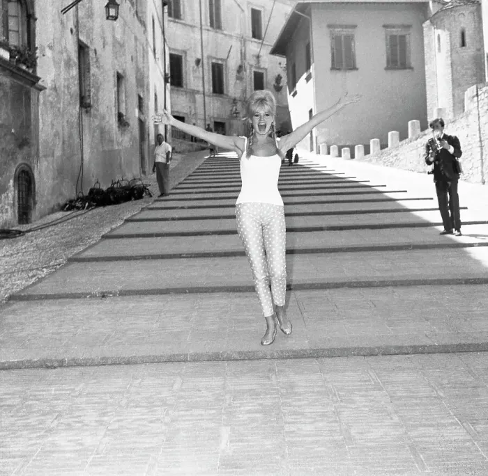 Framed Print : Actress Brigitte Bardot with Open Arms