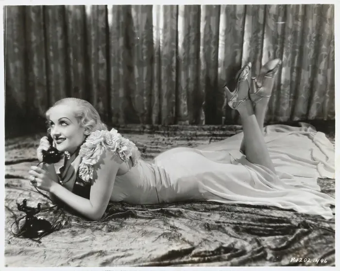 Framed Print : Actress Carole Lombard on the Floor with Telephone Framed Print : Actress Carole Lombard on the Floor with Telephone