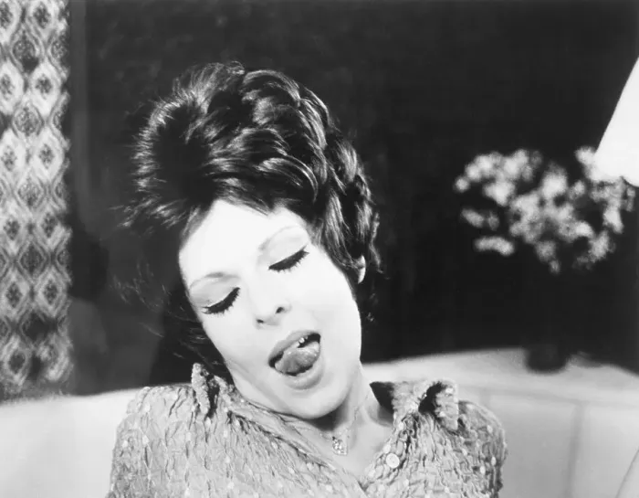 Framed Print : Actress Dolly Sharp Licking Lips Framed Print : Actress Dolly Sharp Licking Lips