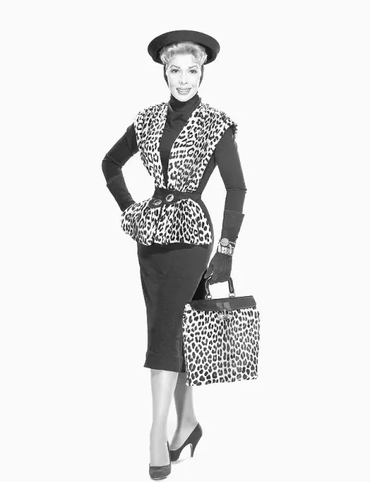 Framed Print : Actress Dolores Gray in Leopard Skin Vest Framed Print : Actress Dolores Gray in Leopard Skin Vest