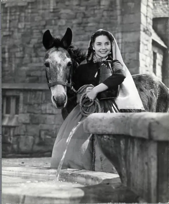 Framed Print : Actress Next To Donkey, Well; Movie Stil Framed Print : Actress Next To Donkey, Well; Movie Stil