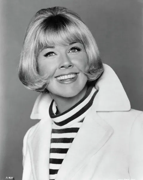 Doris Day Print: Striped Turtleneck and Jacket, 1950s-1960s. Art