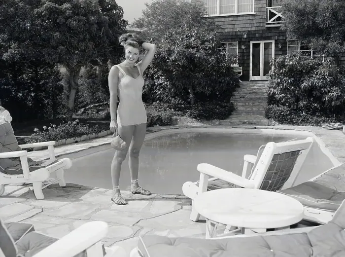 Framed Print : Actress Esther Williams at Her Swimming Pool
