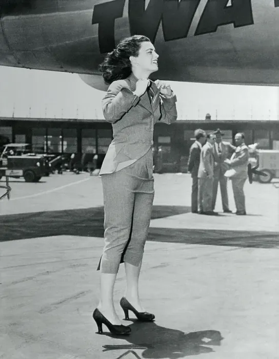 Framed Print : Actress Faith Domergue Catching Breeze from Airplane Framed Print : Actress Faith Domergue Catching Breeze from Airplane