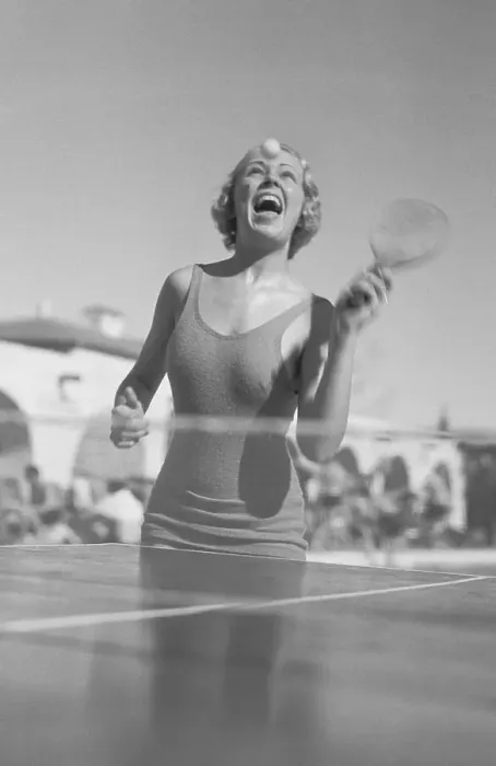 Framed Print : Actress Gloria Shay Playing Ping Pong Framed Print : Actress Gloria Shay Playing Ping Pong