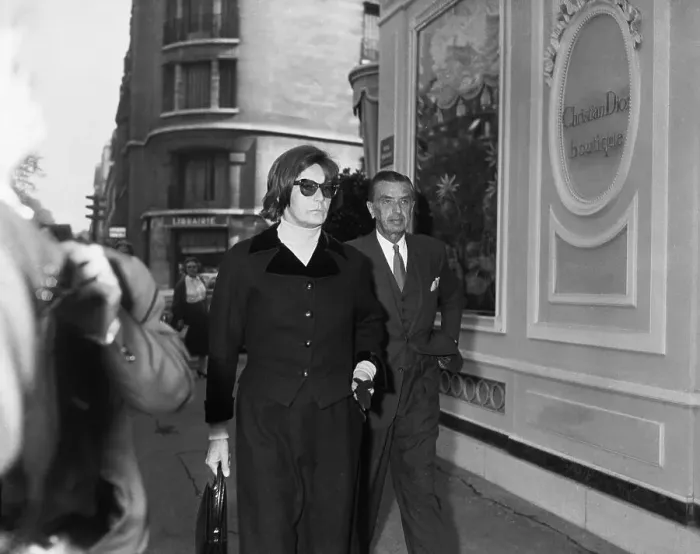 Framed Print : Actress Greta Garbo and Companion Strolling While Traveling Together Framed Print : Actress Greta Garbo and Companion Strolling While Traveling Together
