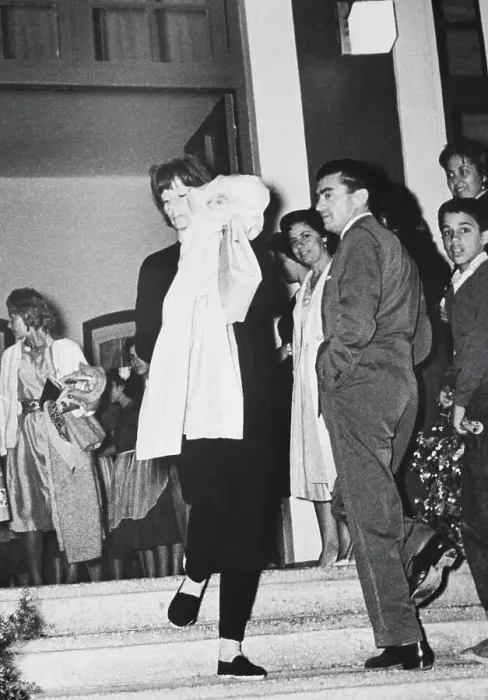 Framed Print : Actress Greta Garbo Hiding Her Face While Exiting Restaurant Framed Print : Actress Greta Garbo Hiding Her Face While Exiting Restaurant