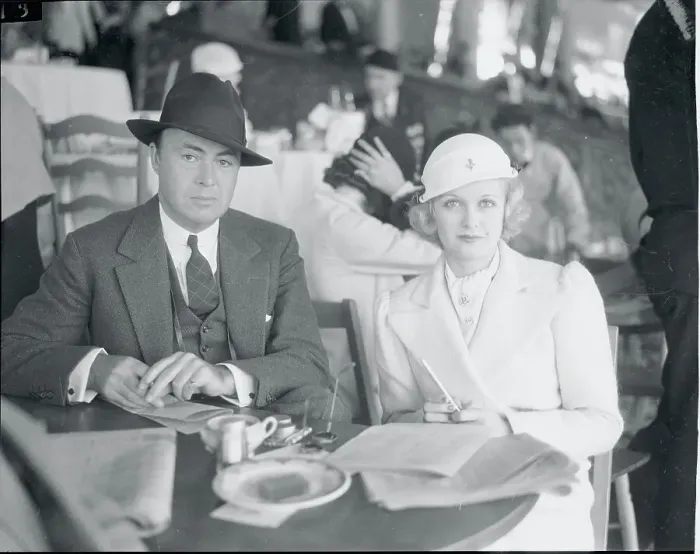 Framed Print : Actress Joan Bennett and Husband Gene Markey at Table Framed Print : Actress Joan Bennett and Husband Gene Markey at Table