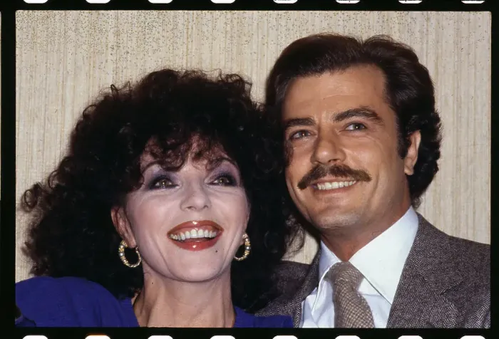 Framed Print : Actress Joan Collins with Co-star Michael Coby Framed Print : Actress Joan Collins with Co-star Michael Coby