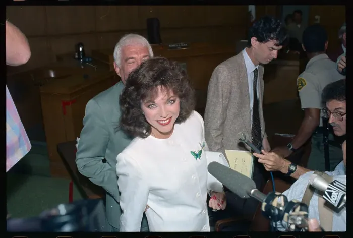 Framed Print : Actress Joan Collins Talking to Reporters Framed Print : Actress Joan Collins Talking to Reporters