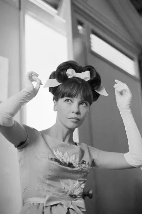 Framed Print : Actress Leslie Caron Fixing Her Hair Framed Print : Actress Leslie Caron Fixing Her Hair