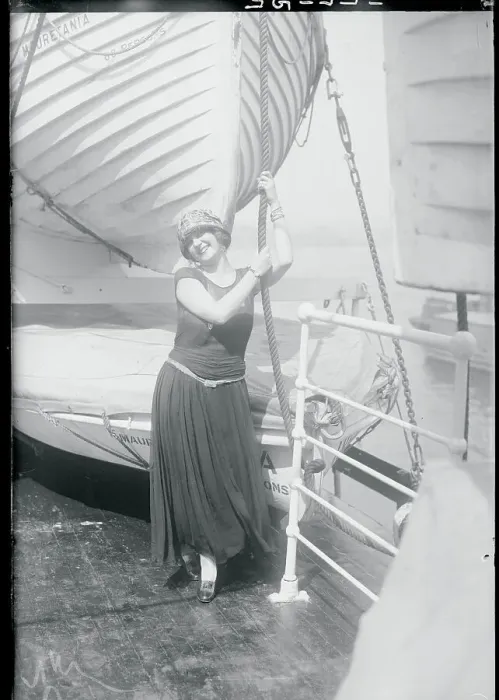 Framed Print : Actress Lilyan Tashman Posing on Ship Deck