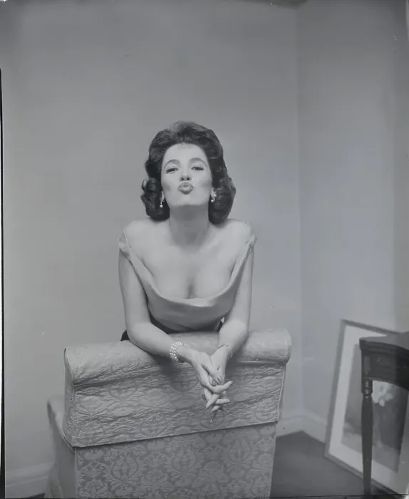 Framed Print : Actress Linda Cristal Posing on Chair Framed Print : Actress Linda Cristal Posing on Chair