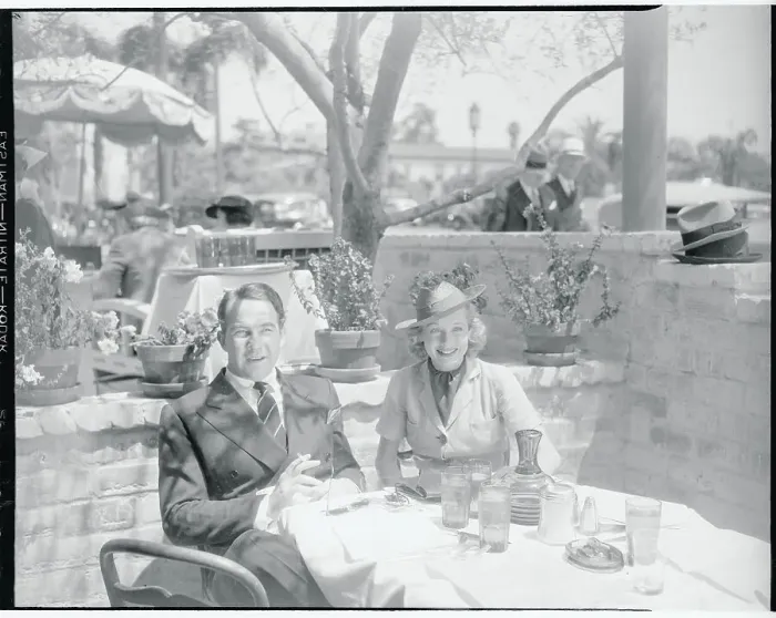 Framed Print : Actress Lucille Ball With Fiance Broderick Crawford at Outdoor Table Framed Print : Actress Lucille Ball With Fiance Broderick Crawford at Outdoor Table