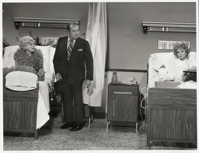 Framed Print : Actress Lucille Ball in Hospital Room With Costars During Scene Framed Print : Actress Lucille Ball in Hospital Room With Costars During Scene