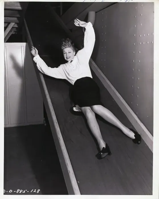 Framed Print : Actress Lucille Ball During Stunt in Movie Framed Print : Actress Lucille Ball During Stunt in Movie