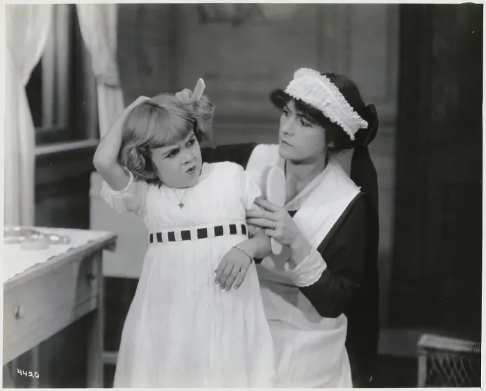 Framed Print : Actress as Maid Combing Mary McAllister's Hair Framed Print : Actress as Maid Combing Mary McAllister's Hair