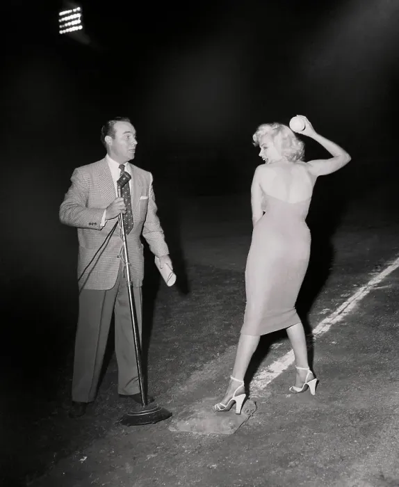 Framed Print : Actress Marilyn Monroe Throwing Baseball Framed Print : Actress Marilyn Monroe Throwing Baseball