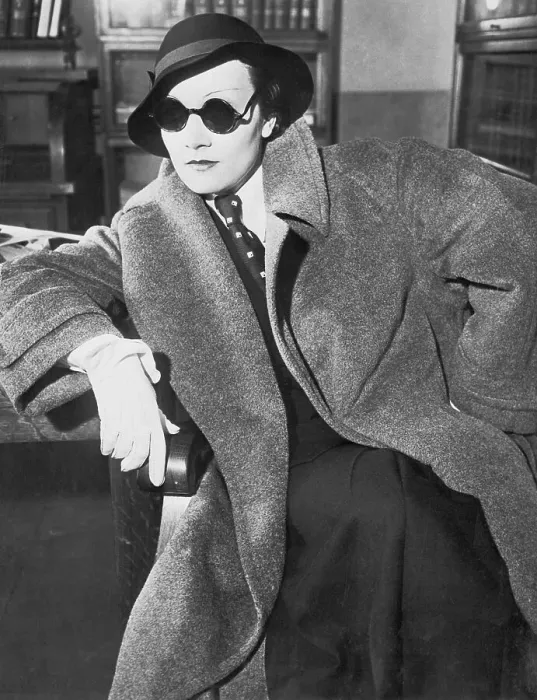 Framed Print : Actress Marlene Dietrich in Manly Attire During Court Attendance Framed Print : Actress Marlene Dietrich in Manly Attire During Court Attendance