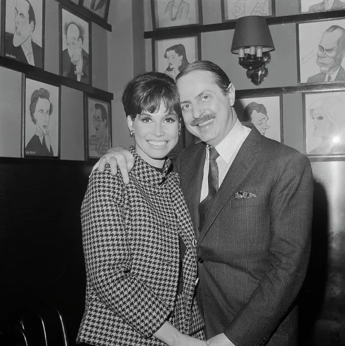 Framed Print : Actress Mary Tyler Moore and David Merrick