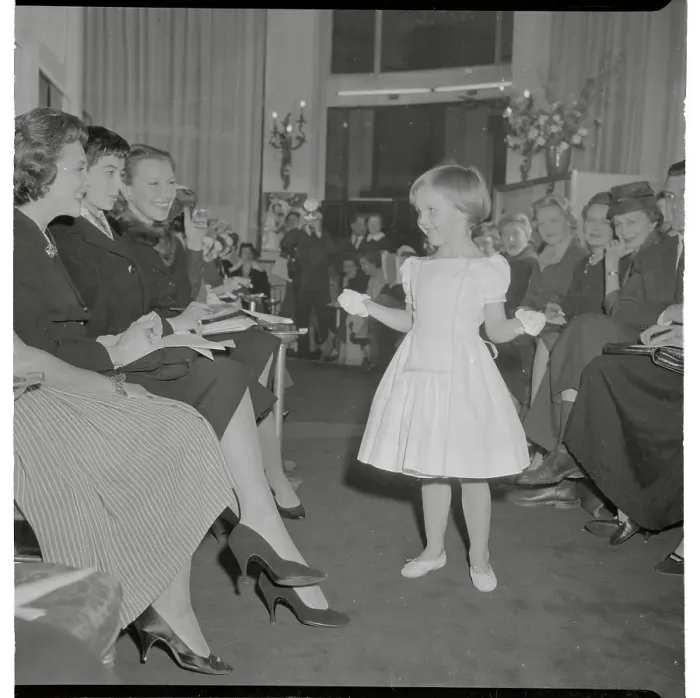 Framed Print : Actress Micheline Presle's Young Daughter Modeling for Audience Framed Print : Actress Micheline Presle's Young Daughter Modeling for Audience