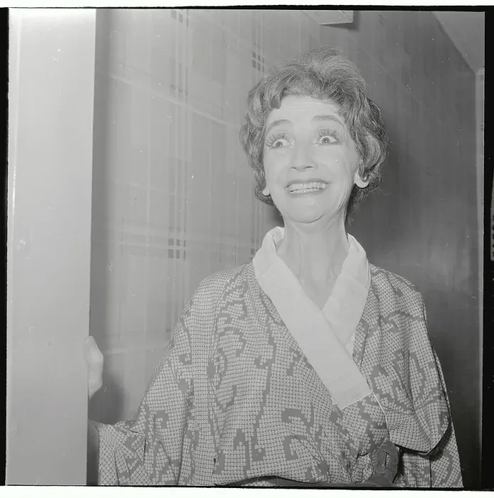 Framed Print : Actress Mildred Dunnock Backstage After Play Premiere