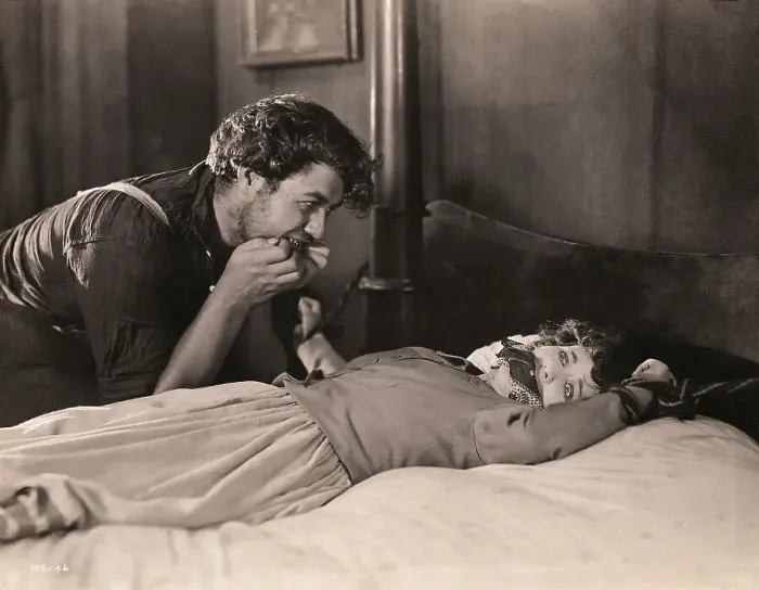 Framed Print : Actress Pearl White as Restrained Female Hovered over by Crazed Man Framed Print : Actress Pearl White as Restrained Female Hovered over by Crazed Man