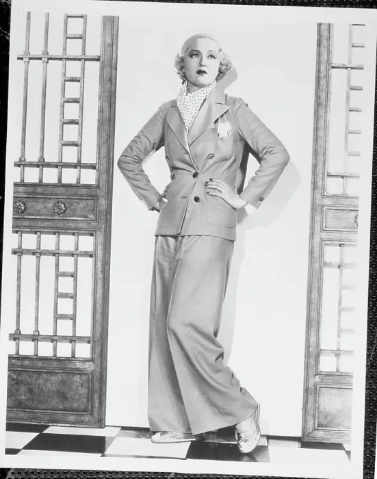 Framed Print : Actress Peggy Hopkins Joyce Posing in Pant Suit Framed Print : Actress Peggy Hopkins Joyce Posing in Pant Suit