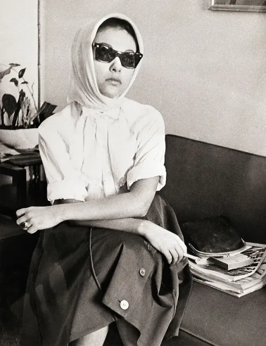 Framed Print : Actress Rita Moreno in Sunglasses and Scarf