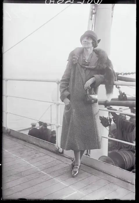 Framed Print : Actress Ruth Draper Posing on Ship Deck Framed Print : Actress Ruth Draper Posing on Ship Deck