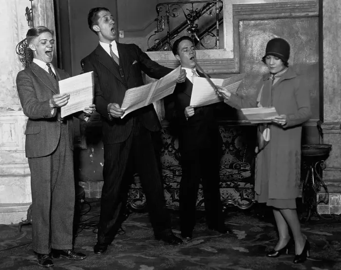 Framed Print : Actress / Singer Vivienne Segal Conducting Choral Group