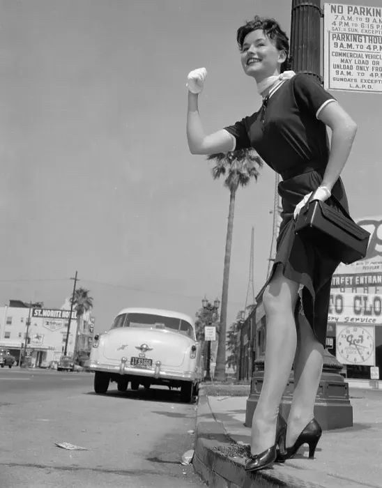 Framed Print : Actress Trying to Hail a Ride Framed Print : Actress Trying to Hail a Ride