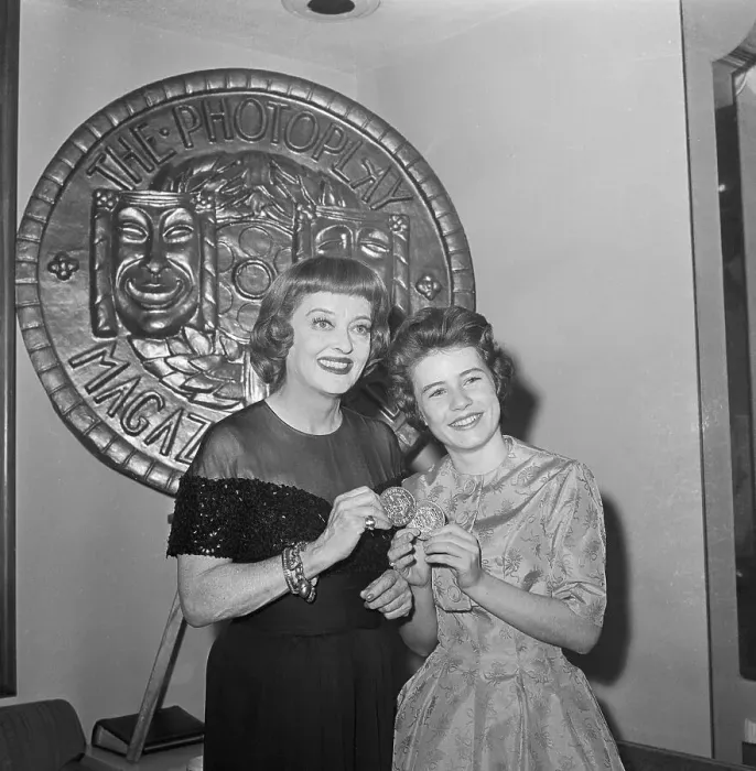Framed Print : Actresses Bette Davis and Patty Duke Posing at Award Ceremony Framed Print : Actresses Bette Davis and Patty Duke Posing at Award Ceremony