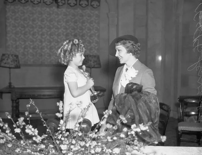 Framed Print : Actresses Shirley Temple and Claudette Colbert Framed Print : Actresses Shirley Temple and Claudette Colbert