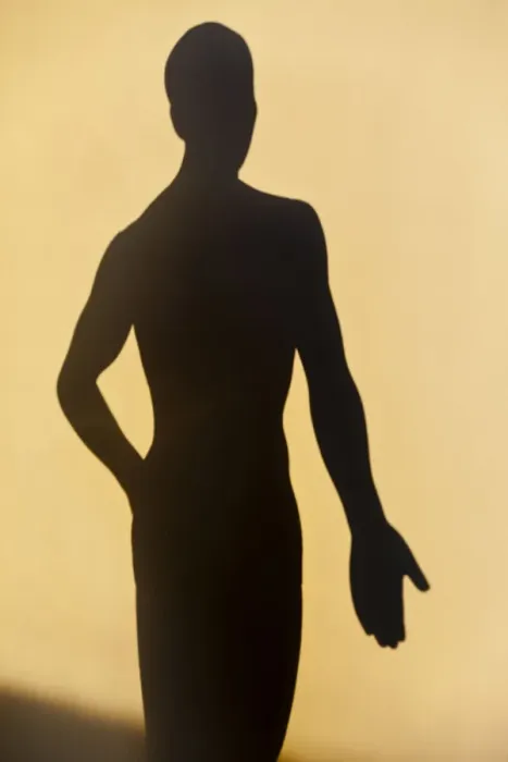 Framed Print : Acupuncture figure as a shadow Framed Print : Acupuncture figure as a shadow