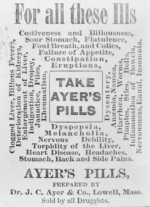 Framed Print : Advertisement for Ayer's Pills