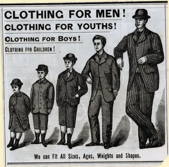 Framed Print : Advertisement For Boys And Mens Clothes Framed Print : Advertisement For Boys And Mens Clothes
