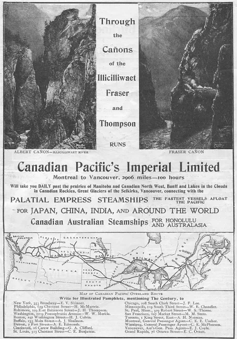 Framed Print : Ad For Canadian Pacific Railway Framed Print : Ad For Canadian Pacific Railway