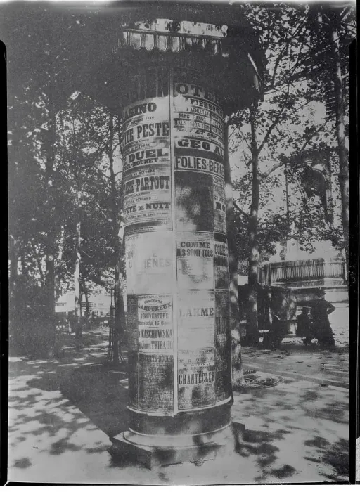 Framed Print : Advertising on Column in Paris Framed Print : Advertising on Column in Paris