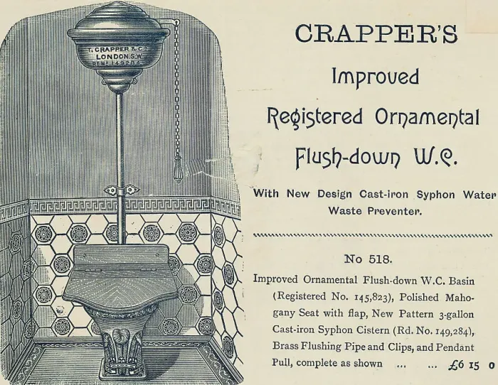Framed Print : Advertisement for Crapper's Toilet Framed Print : Advertisement for Crapper's Toilet