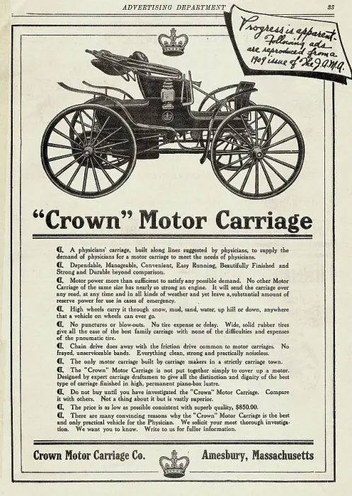 Framed Print : Advertisement for Crown Motor Carriage Framed Print : Advertisement for Crown Motor Carriage