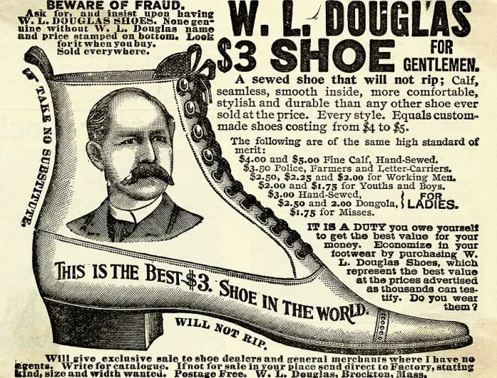 Framed Print : Advertisement for Douglas Shoes Framed Print : Advertisement for Douglas Shoes