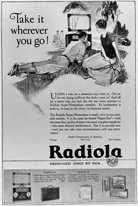 Framed Print : Advertisement for Early Portable Radio Framed Print : Advertisement for Early Portable Radio