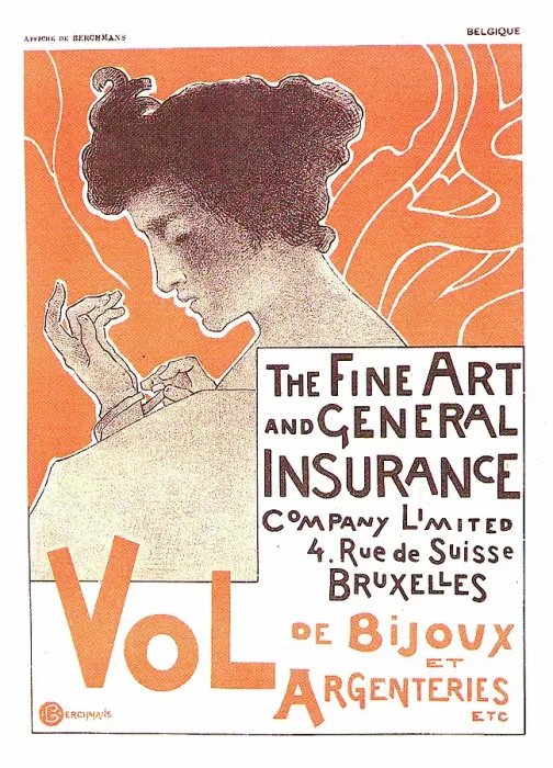 Framed Print : Ad For The Fine Art & General Insurance Co Framed Print : Ad For The Fine Art & General Insurance Co