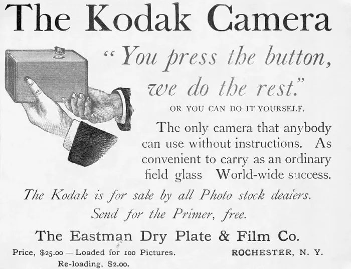 Framed Print : Advertisement For First Kodak Camera Framed Print : Advertisement For First Kodak Camera