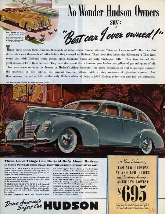 Framed Print : Advertisement For Hudson Automobiles Framed Print : Advertisement For Hudson Automobiles