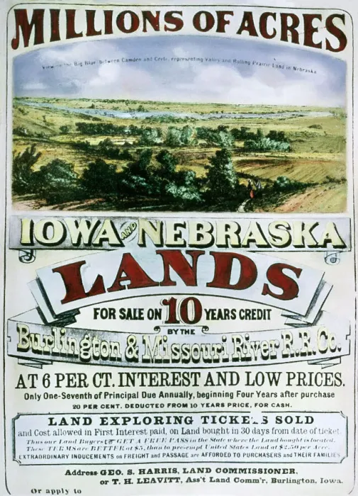 Framed Print : Advertisement for Iowa and Nebraska Lands