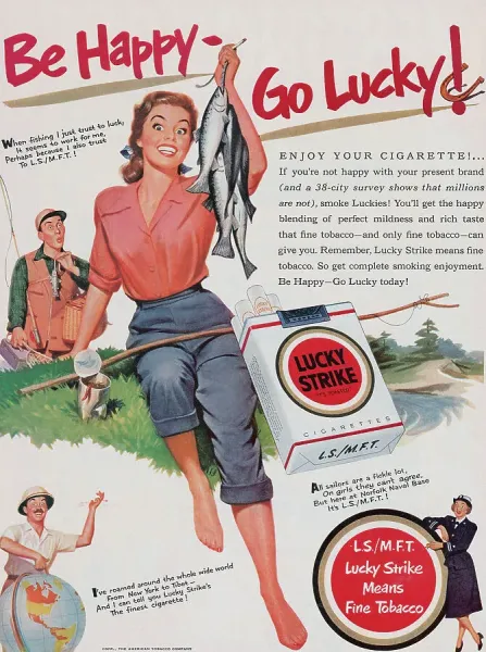 Lucky Strike Cigarette Advertisement Print. Art Prints, Posters