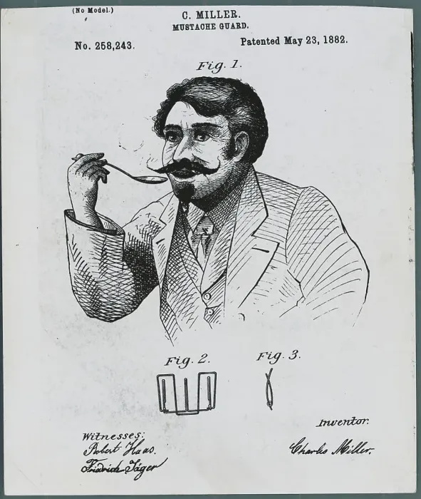Framed Print : Advertisement for a Mustache Guard Framed Print : Advertisement for a Mustache Guard